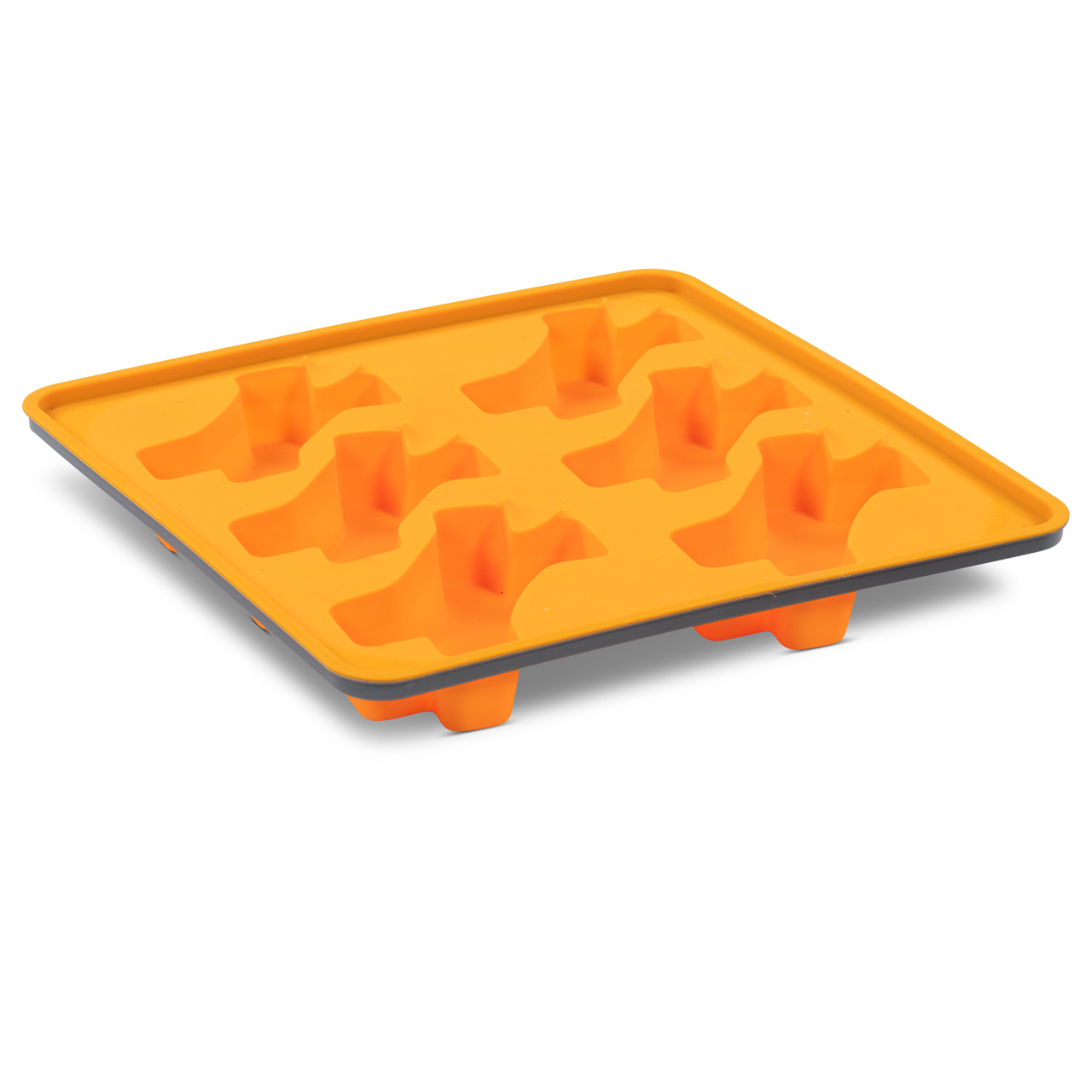 Messy Mutts Framed Spill Resistant Silicone Popsicle Mold for Dog Treats - Orange