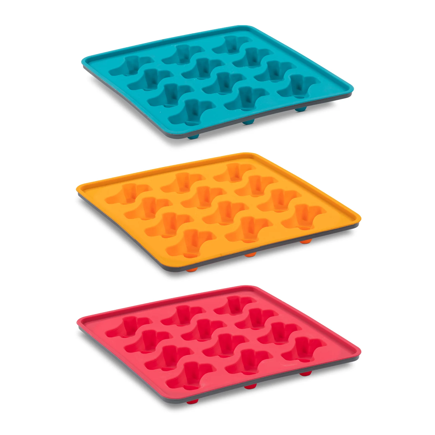Messy Mutts Silicone Bake & Freeze Dog Treat Making Mold Bone Shape - Orange