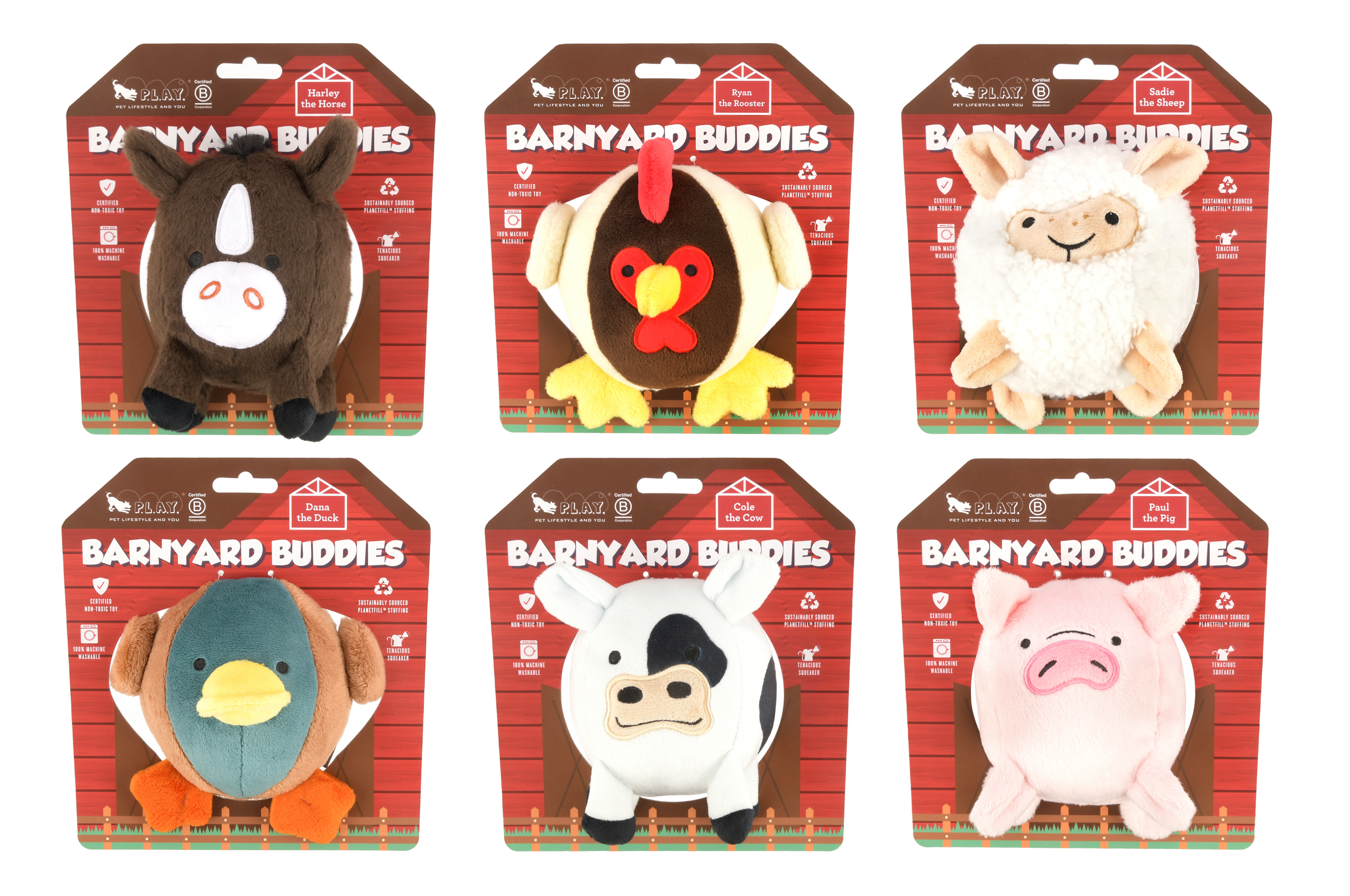 [Pre-Order]P.L.A.Y. Barnyard Buddies Squeaky Plush Dog Toy, Dana the Duck