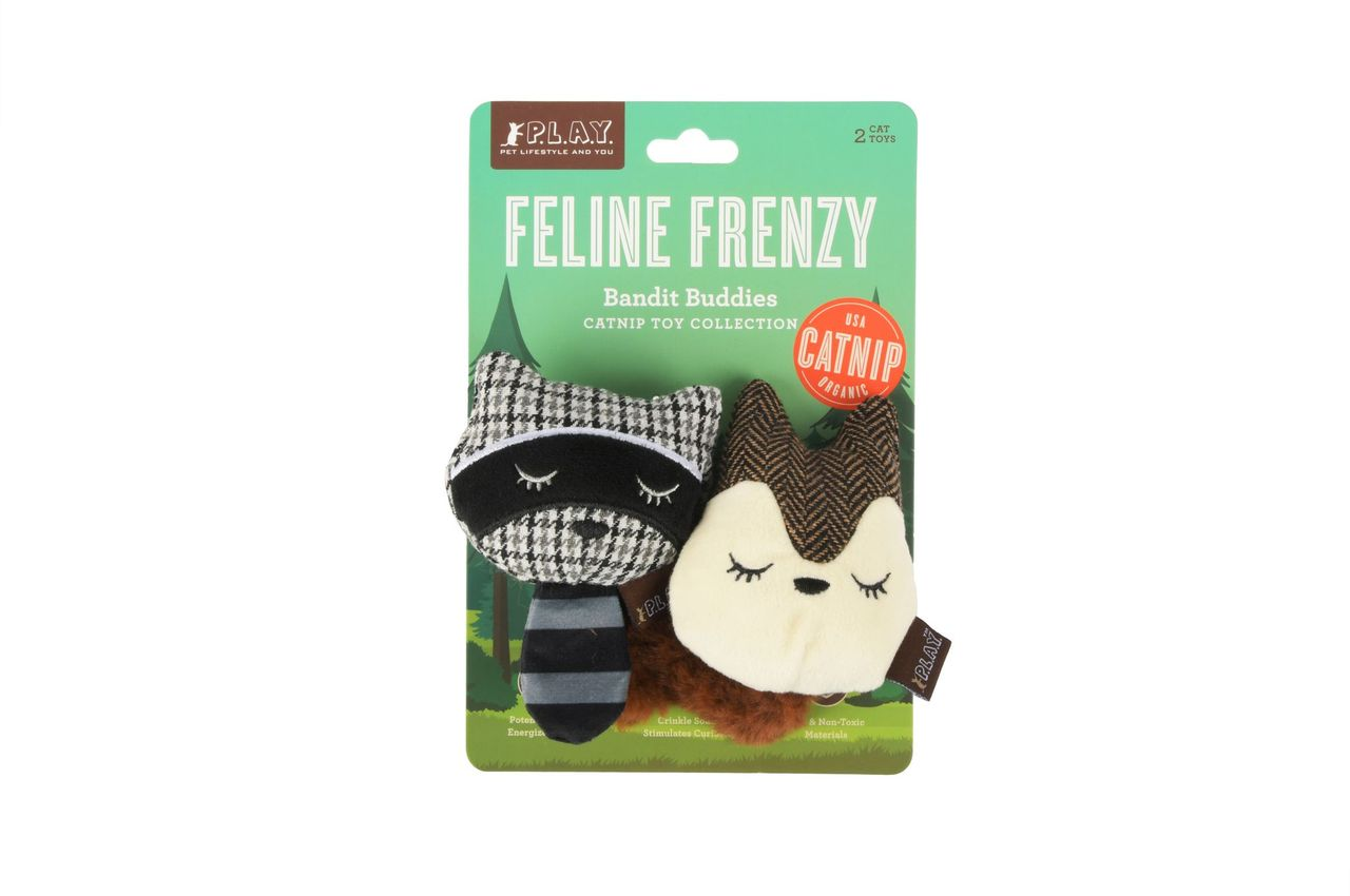 P.L.A.Y. Feline Frenzy, Catnip Toy Set: Bandit Buddies