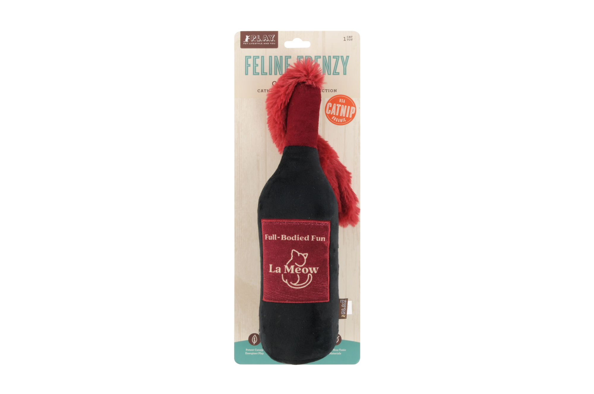 [Pre-Order] P.L.A.Y. Feline Frenzy, Catnip Kicker Toy set: Red Wine
