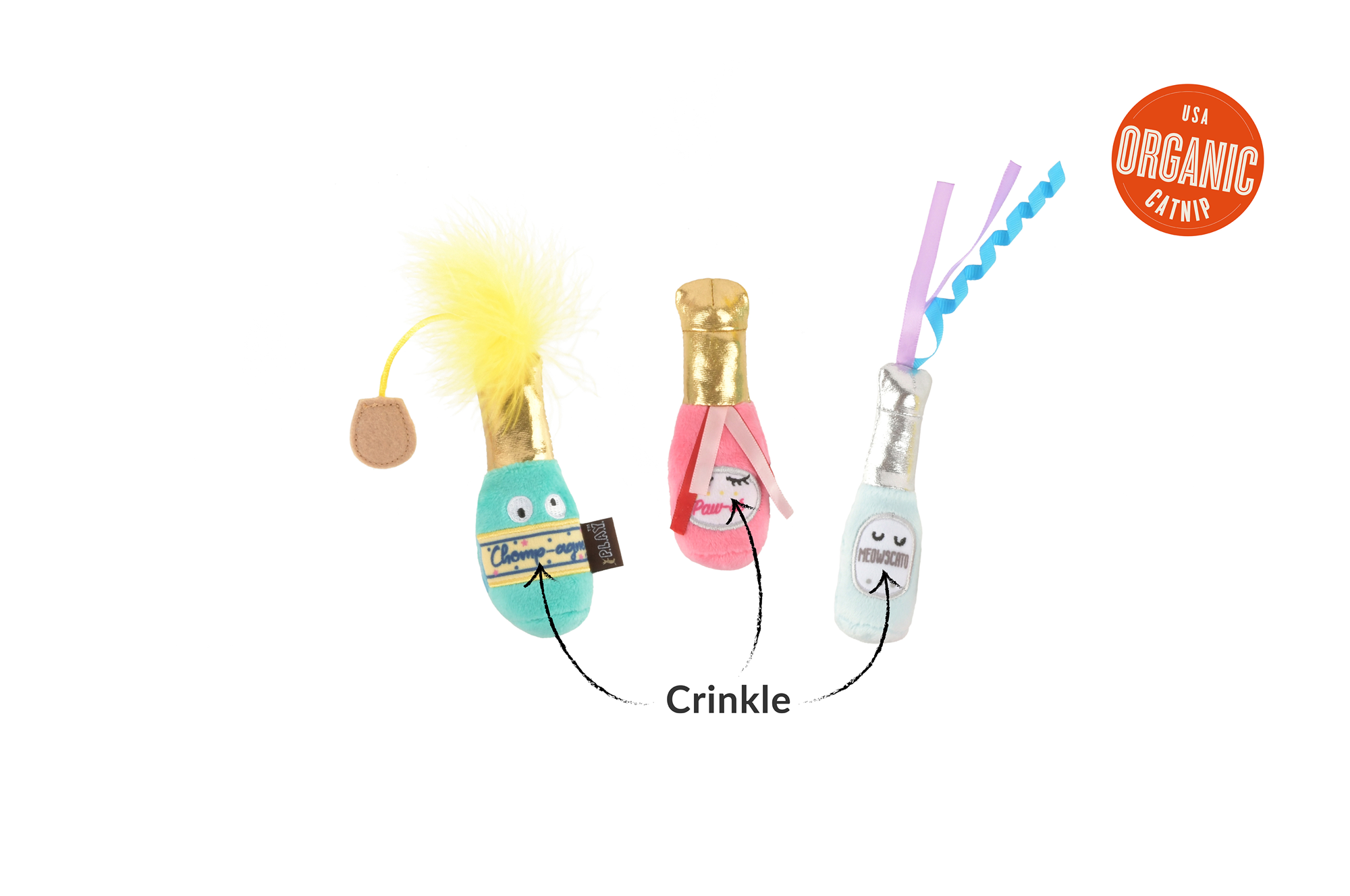 [Pre-Order] P.L.A.Y. Feline Frenzy, Catnip Toy set: 3 Wine