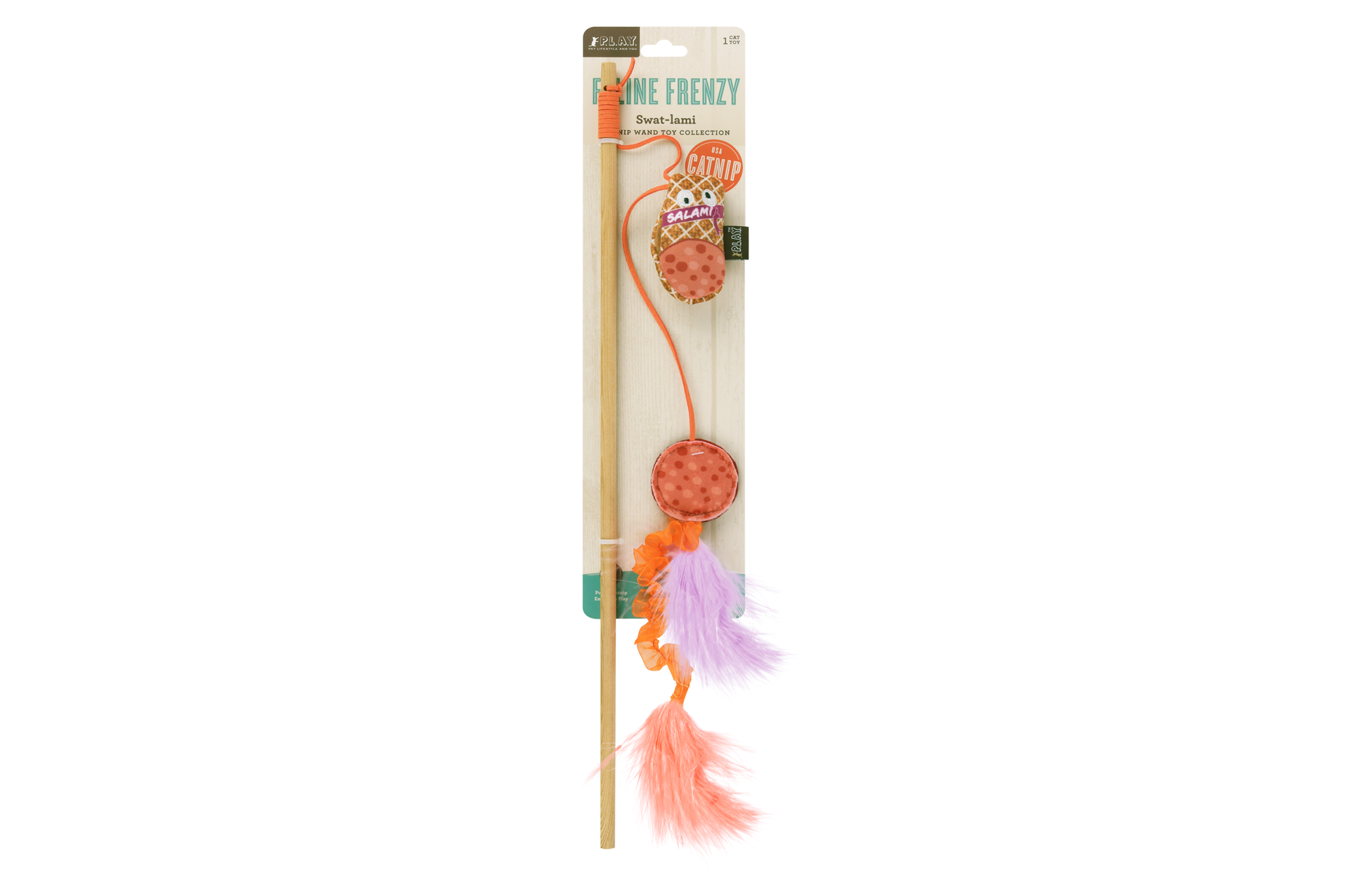 [Pre-Order] P.L.A.Y. Feline Frenzy, Wand Cat Toy: Salami