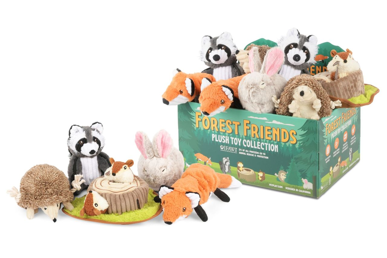 P.L.A.Y. Forest Friends Squeaky Plush Dog toys, Hamilton the Hedgehog