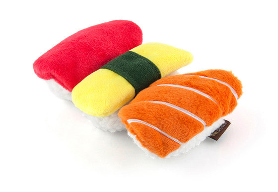 P.L.A.Y. The International Classic Squeaky Plush Dog Toy, Sushi