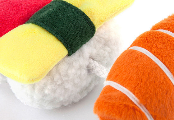P.L.A.Y. The International Classic Squeaky Plush Dog Toy, Sushi