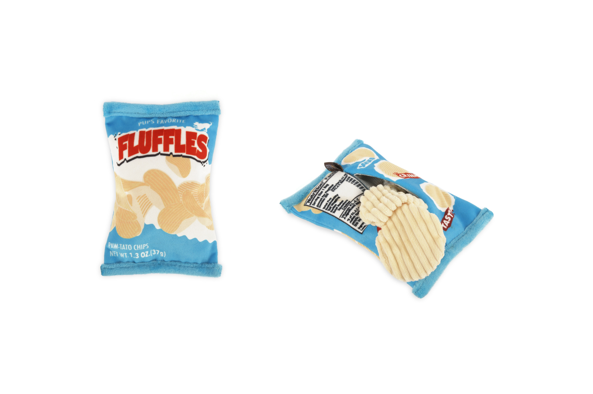 [Pre-Order] P.L.A.Y. Snack Attack Squeaky Plush Dog toys, Fluffles Chips (mini sized)