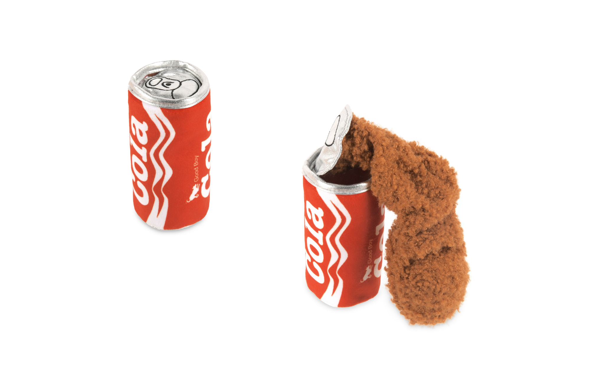 [Pre-Order] P.L.A.Y. Snack Attack Squeaky Plush Dog toys, Good Boy Cola (mini sized)