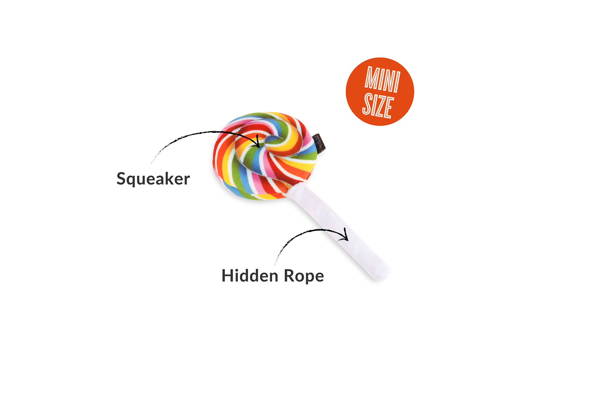 [Pre-Order] P.L.A.Y. Snack Attack Squeaky Plush Dog toys, Lollipop (mini sized)
