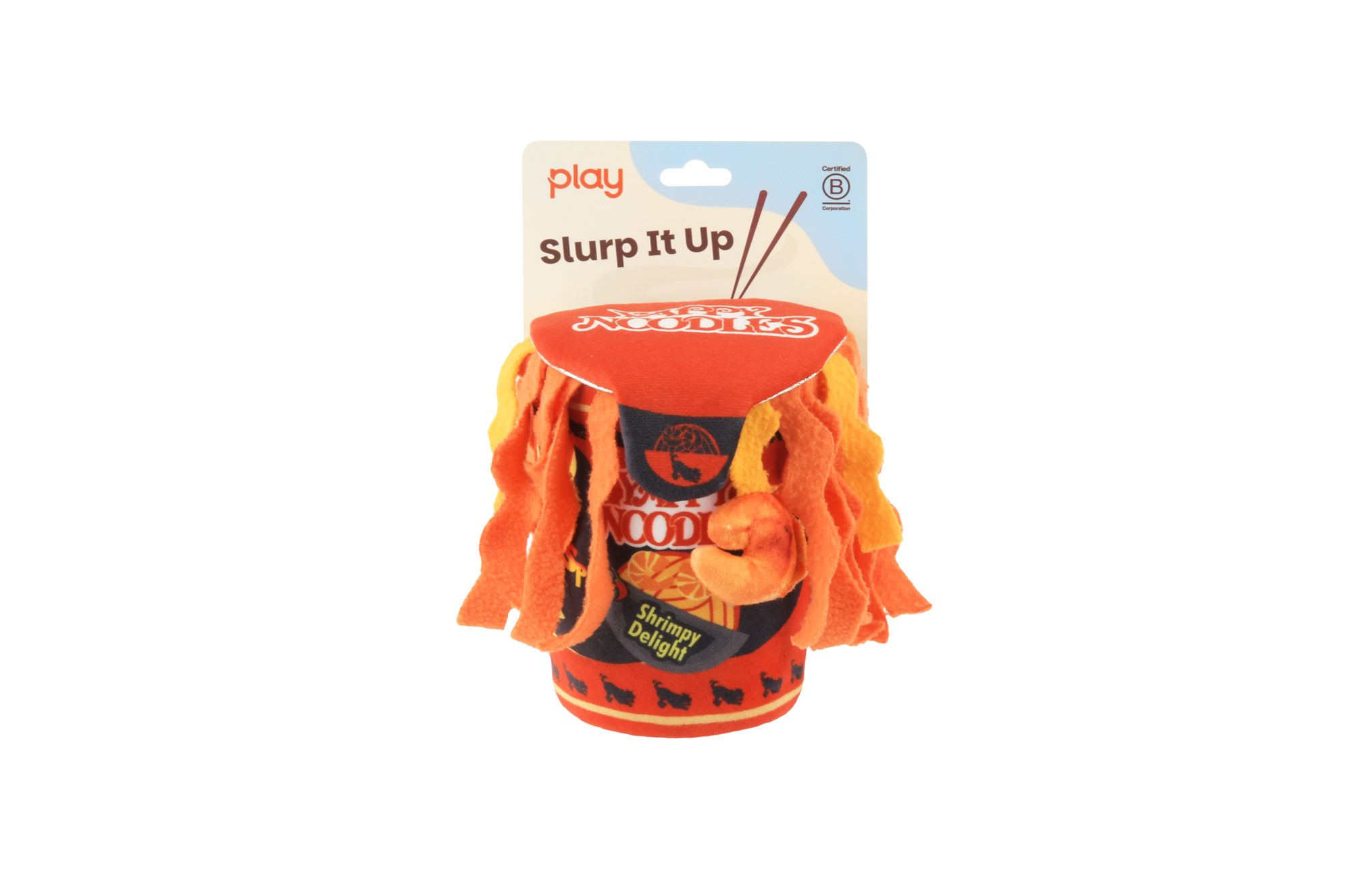 [Pre-Order] P.L.A.Y. The International Classic Squeaky Plush Dog Toy, Cup Noodle