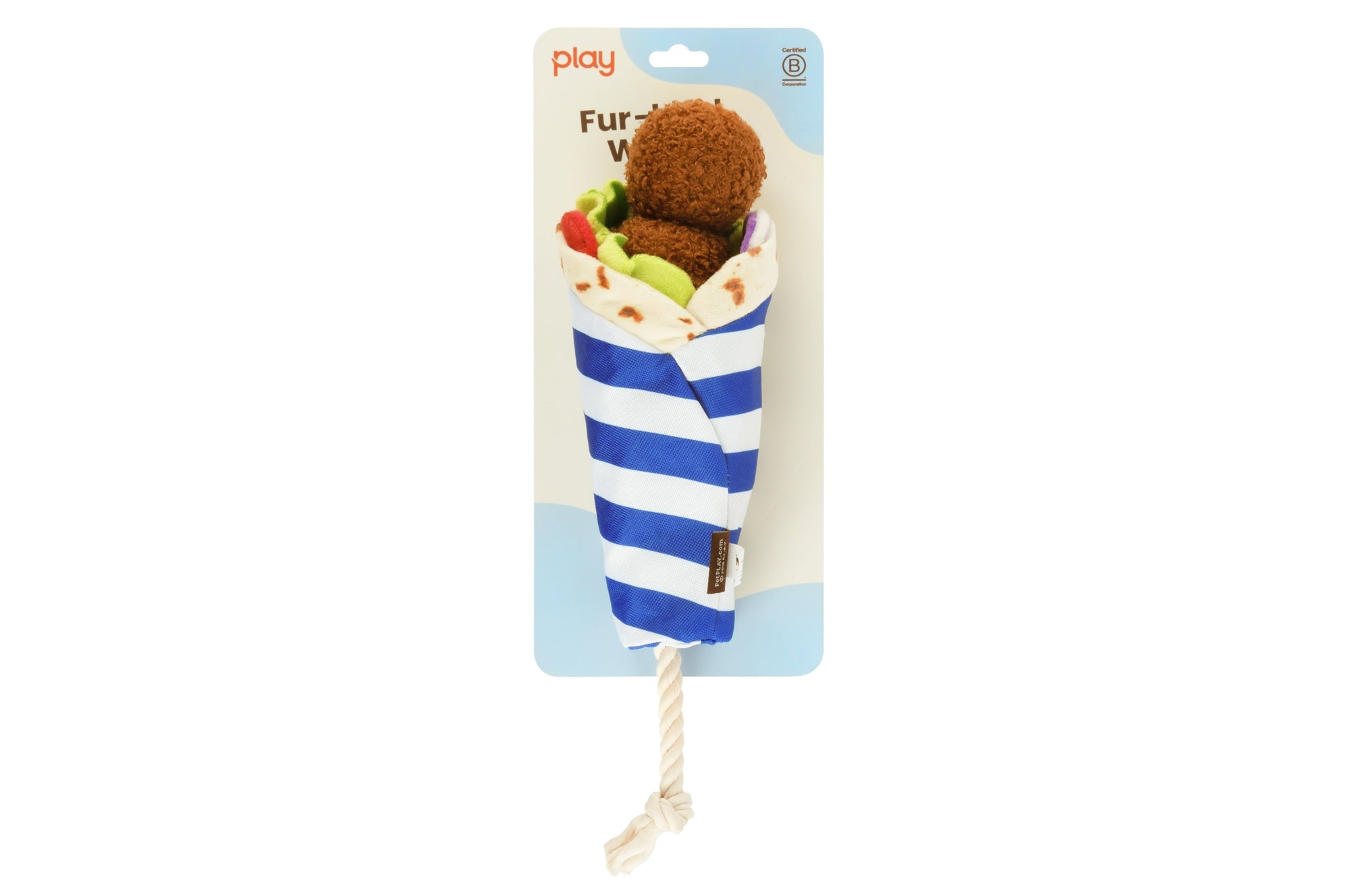 [Pre-Order] P.L.A.Y. The International Classic Squeaky Plush Dog Toy, Fur-lafel Wrap