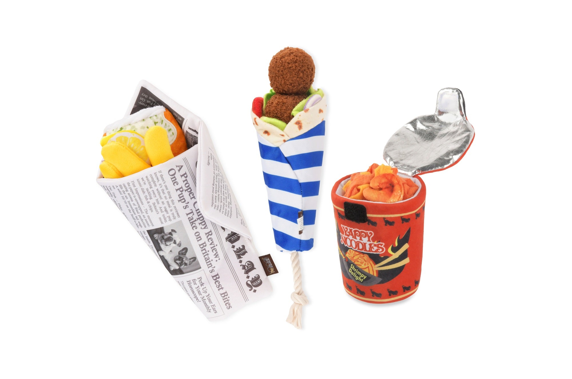 [Pre-Order] P.L.A.Y. The International Classic Squeaky Plush Dog Toy, Fur-lafel Wrap