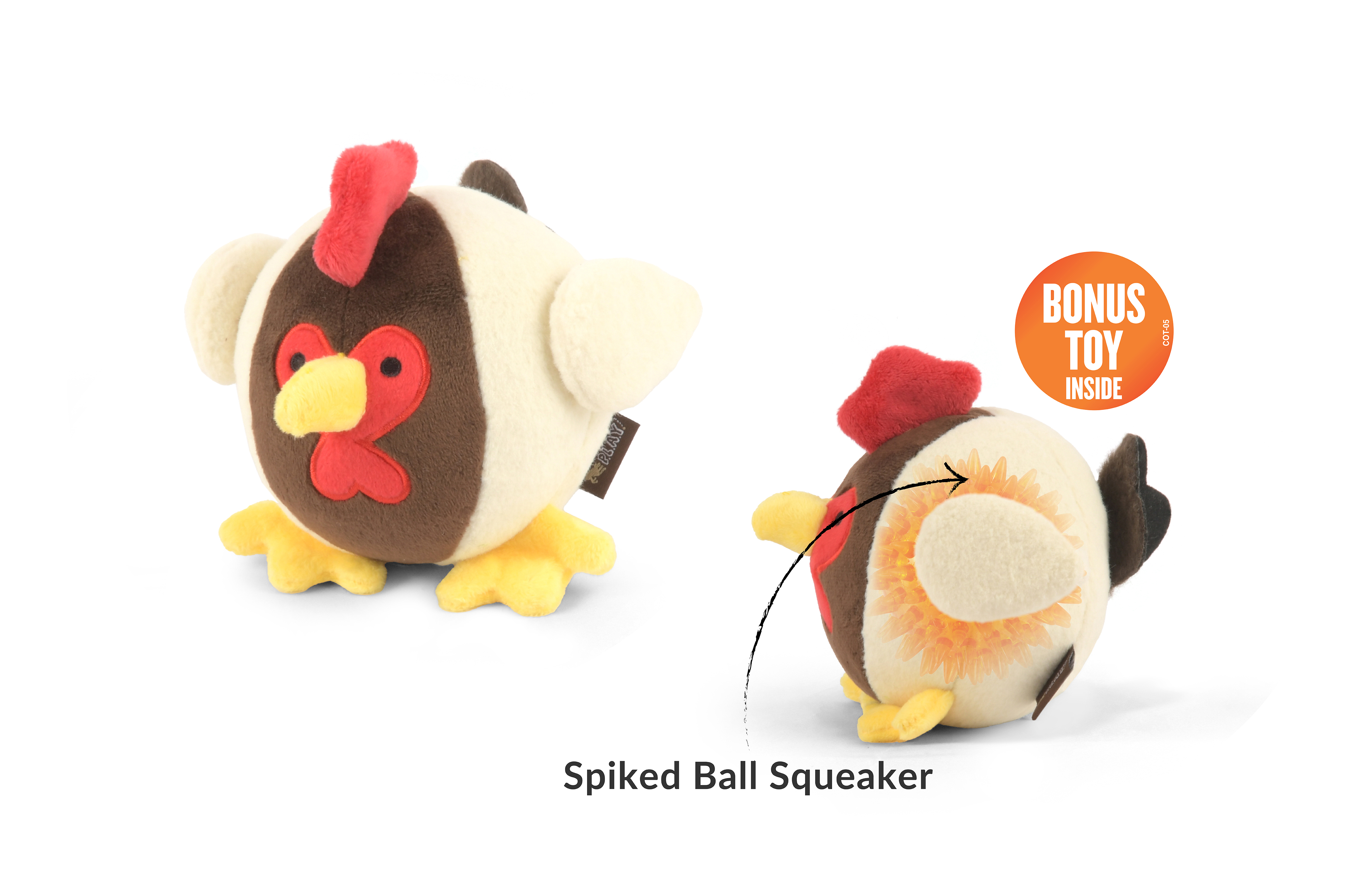 [Pre-Order]P.L.A.Y. Barnyard Buddies Squeaky Plush Dog Toy, Ryan the Rooster