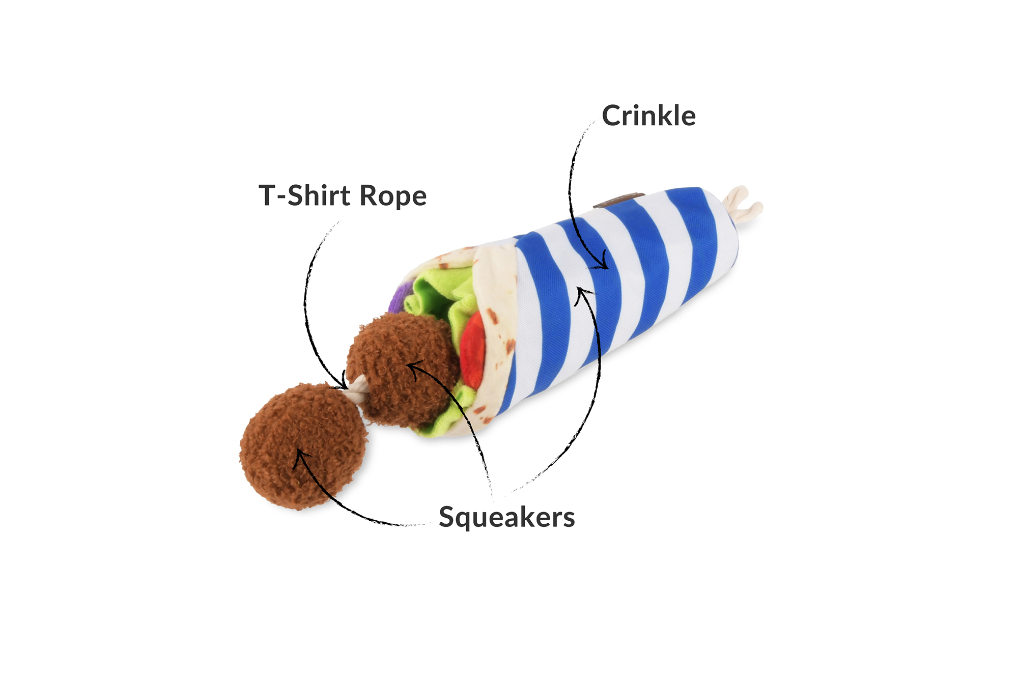 [Pre-Order] P.L.A.Y. The International Classic Squeaky Plush Dog Toy, Falafel