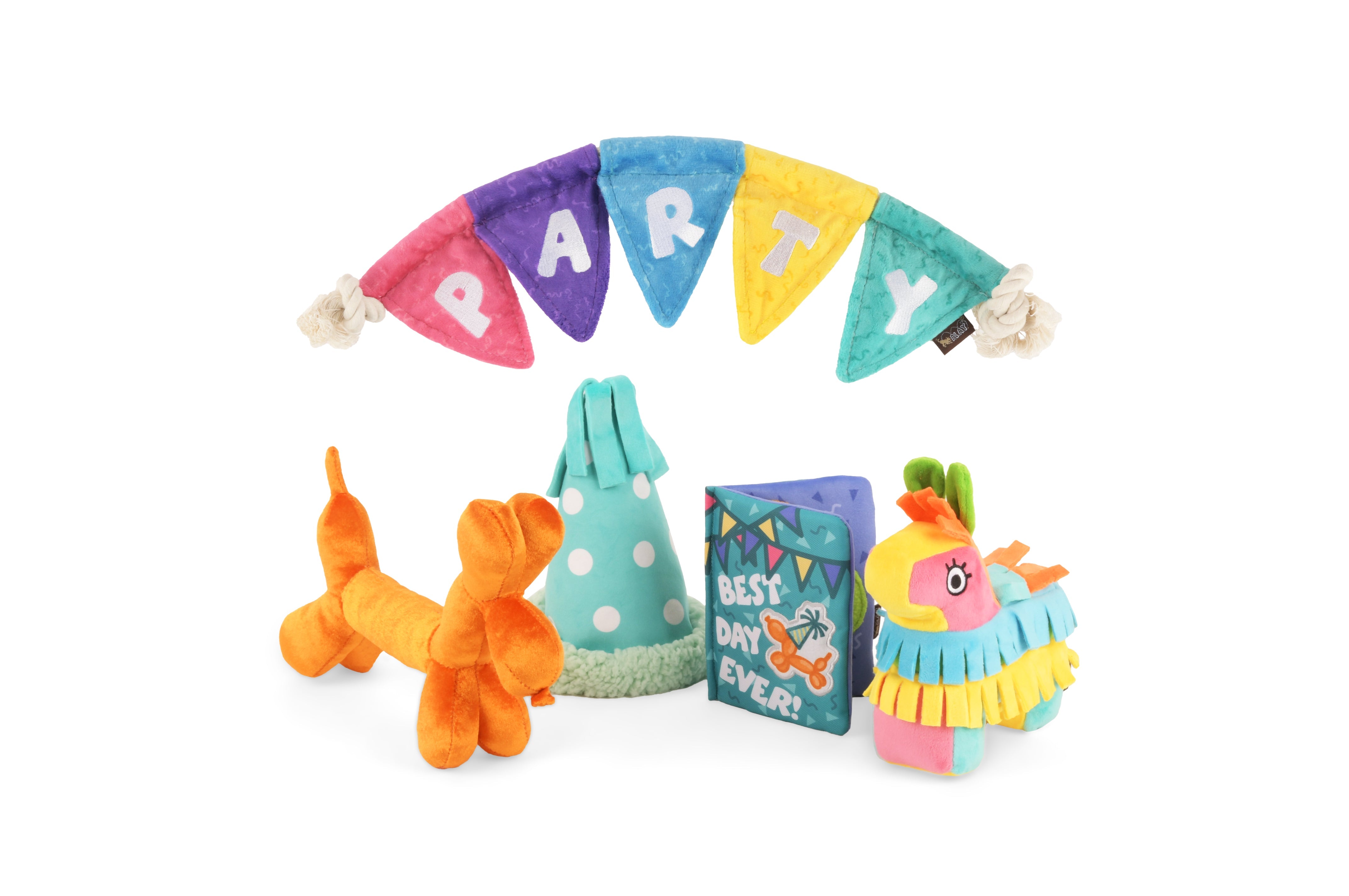 P.L.A.Y Party Animal Squeaky Plush Dog Toy, Balloon Buddy