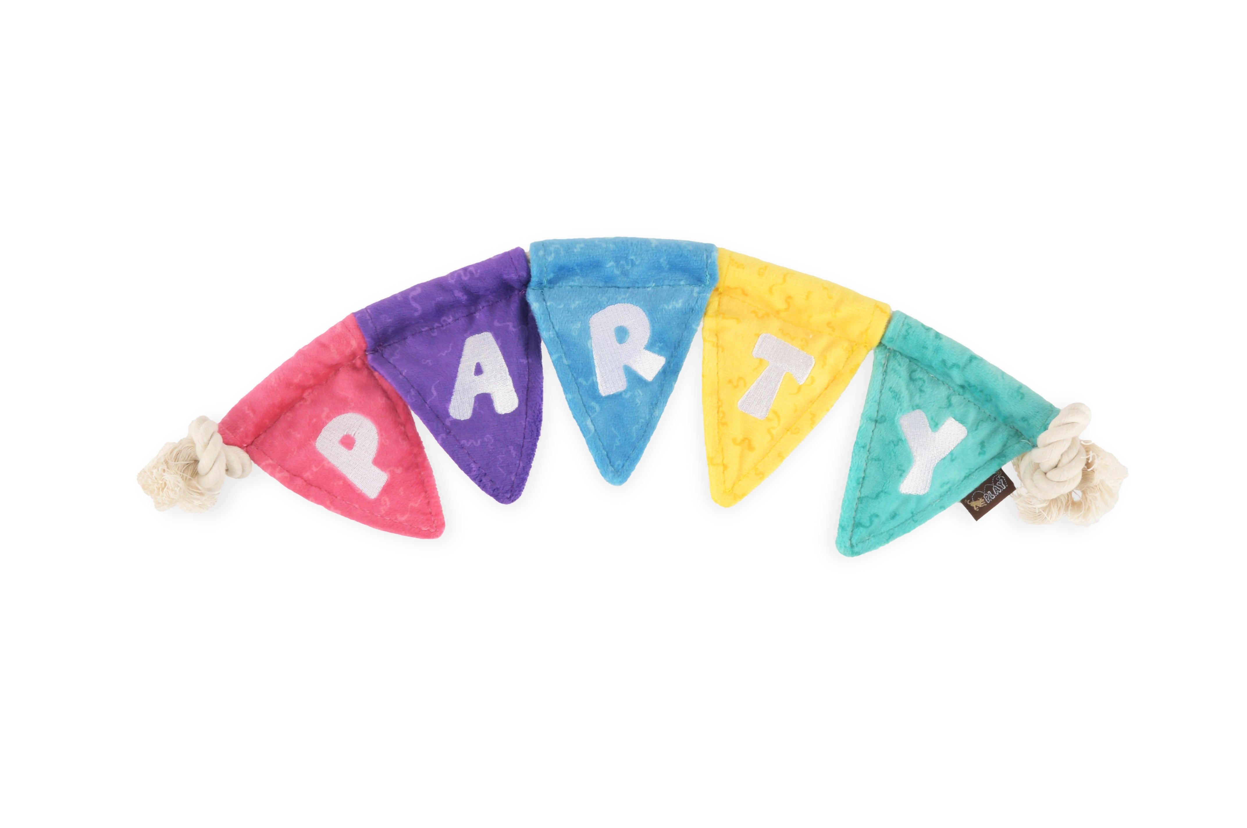 P.L.A.Y. Party Animal Tug n’ Party Banner | Interactive Rope Tug Toy for Dogs