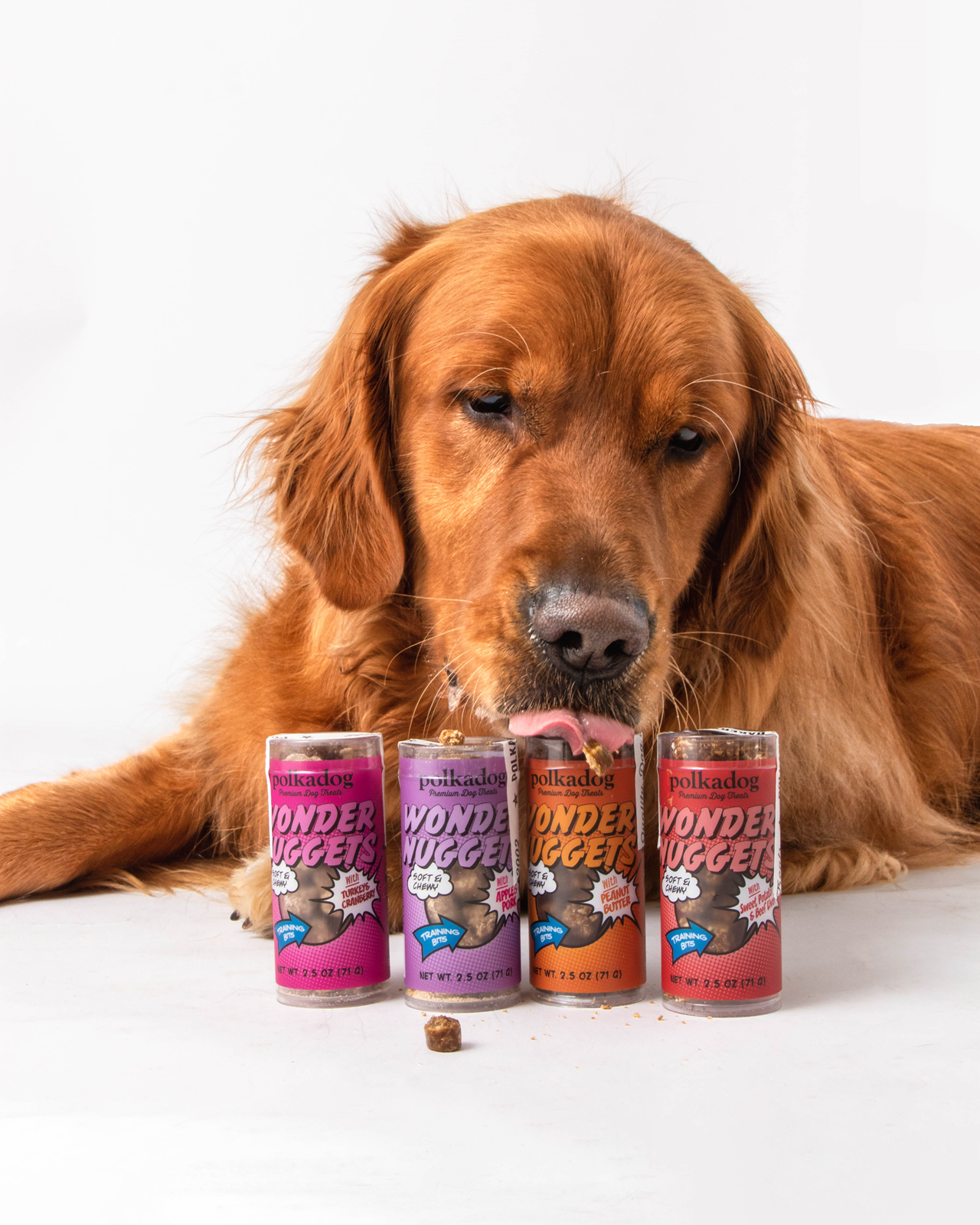 Polkadog Dog and Cat Treats, Wonder Nuggets Turkey & Cranberry Mini Tube 2.5oz