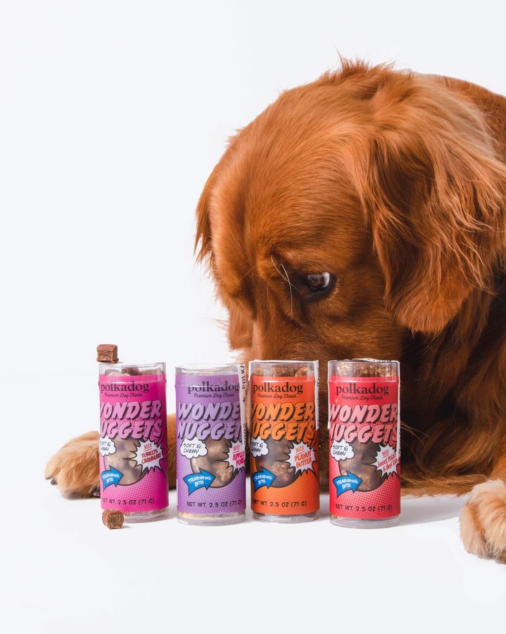 Polkadog Dog and Cat Treats, Wonder Nuggets Turkey & Cranberry Mini Tube 2.5oz