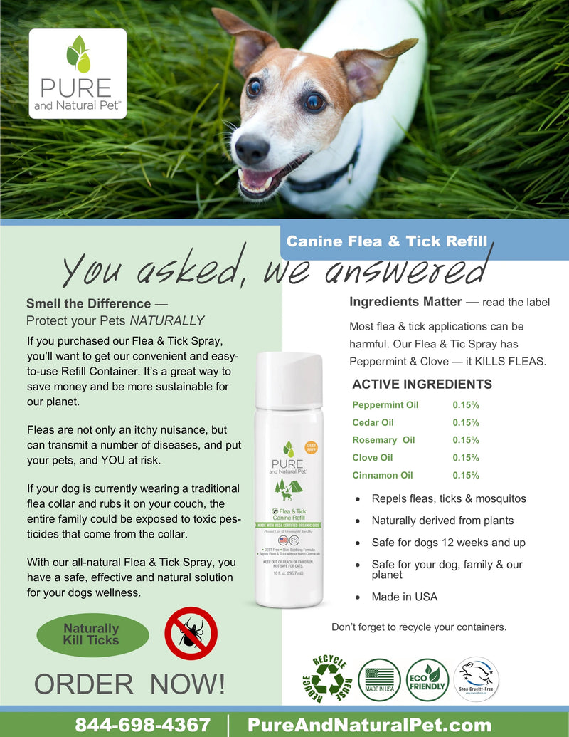 Pure and Natural Dog Flea and Tick Canine Spray