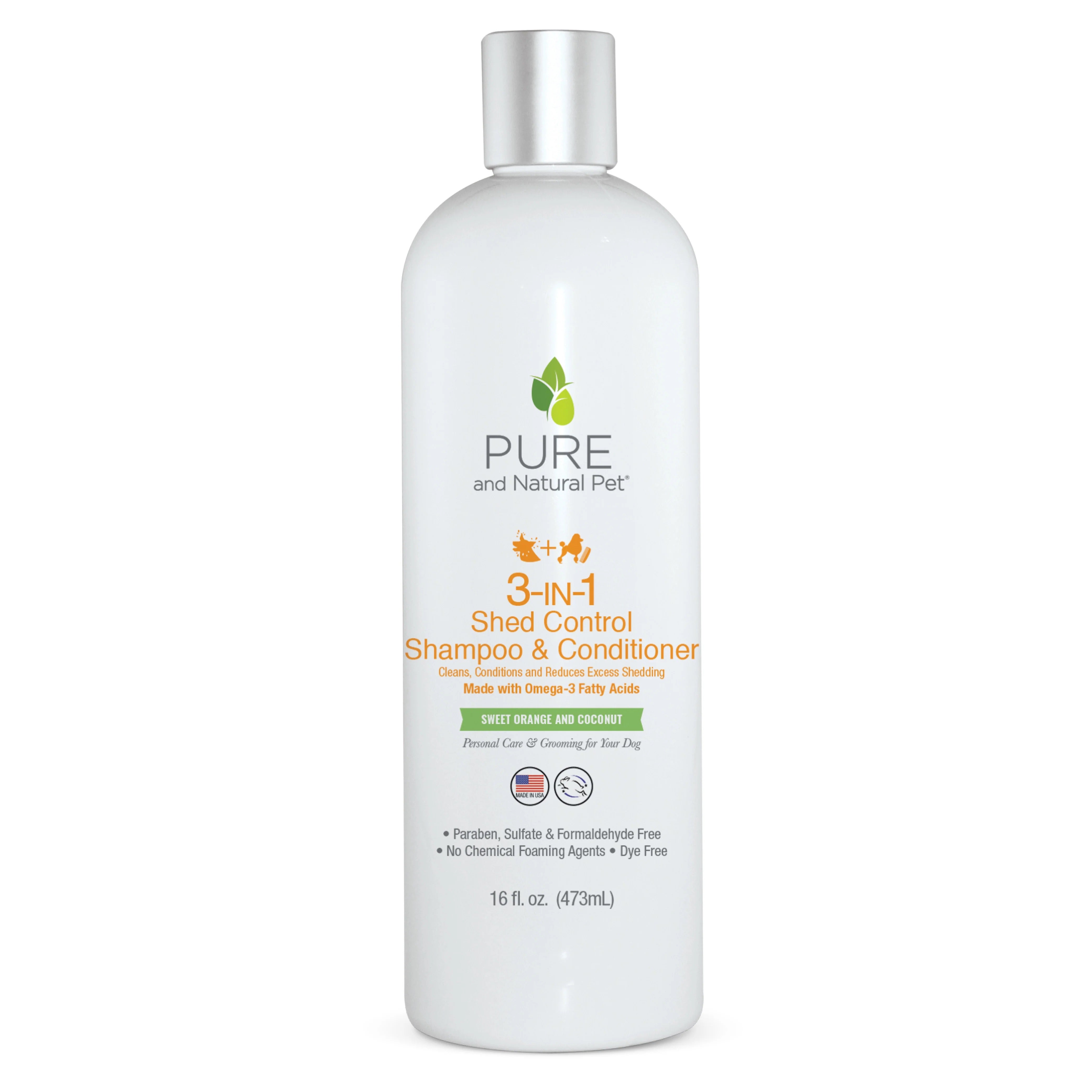 Pure and Natural Organic Dog Shampoo & Conditioner: 3-IN-1 Shed Control