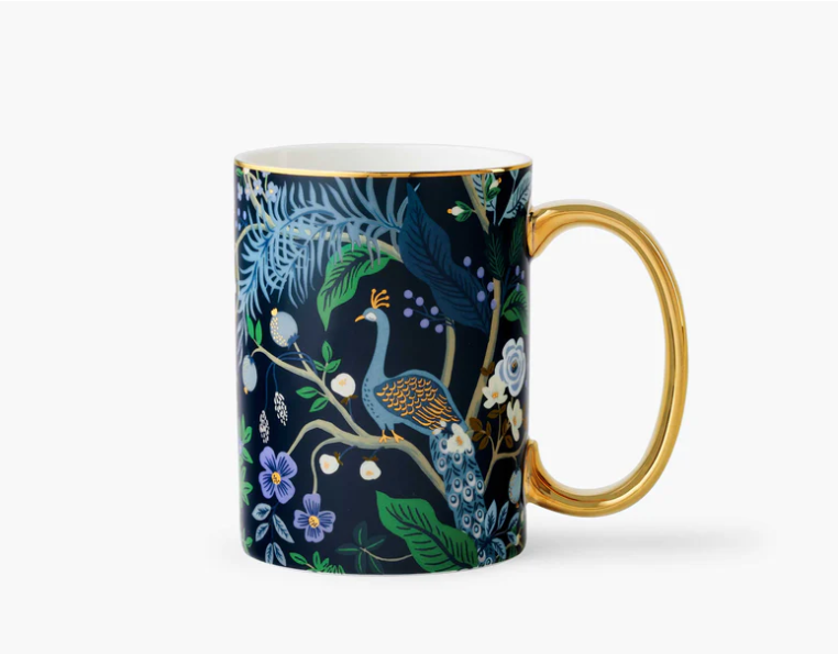 Rifle Paper Co Porcelain Mug: Peacock