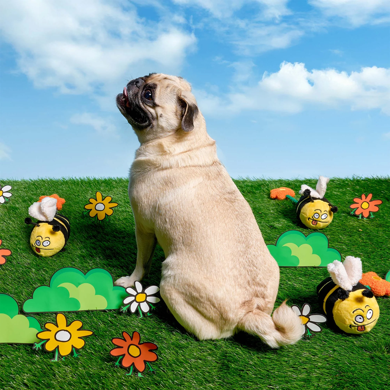 Squeaky Interactive Nosework Dog Toy, Bee Happy
