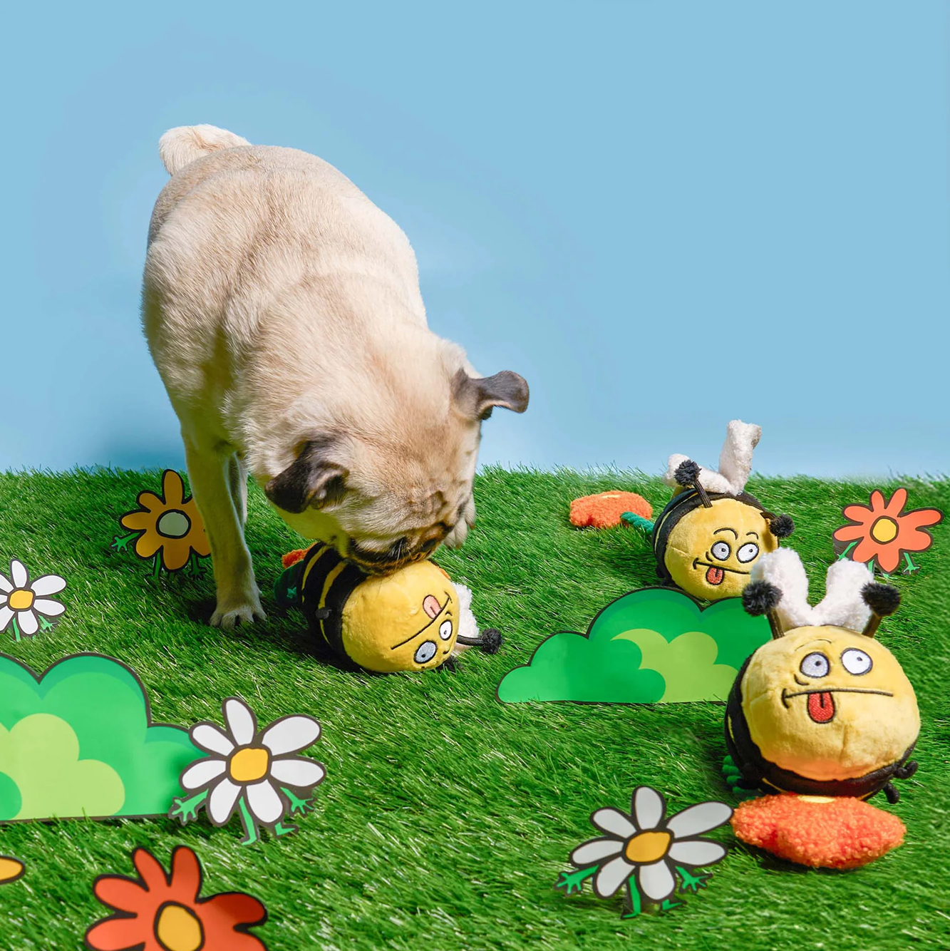 Squeaky Interactive Nosework Dog Toy, Bee Happy