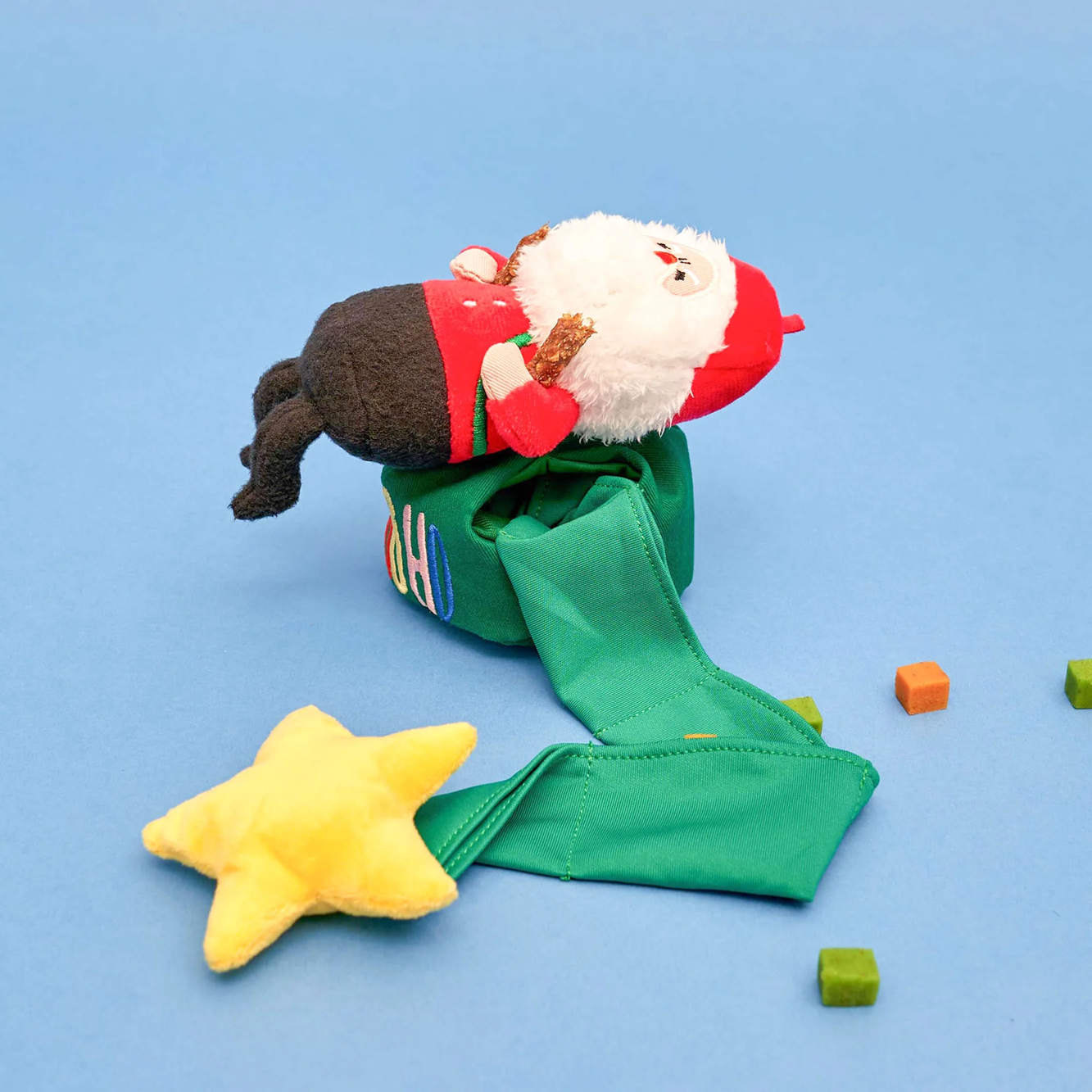 Squeaky Interactive Nosework Dog Toy, Santa Paws