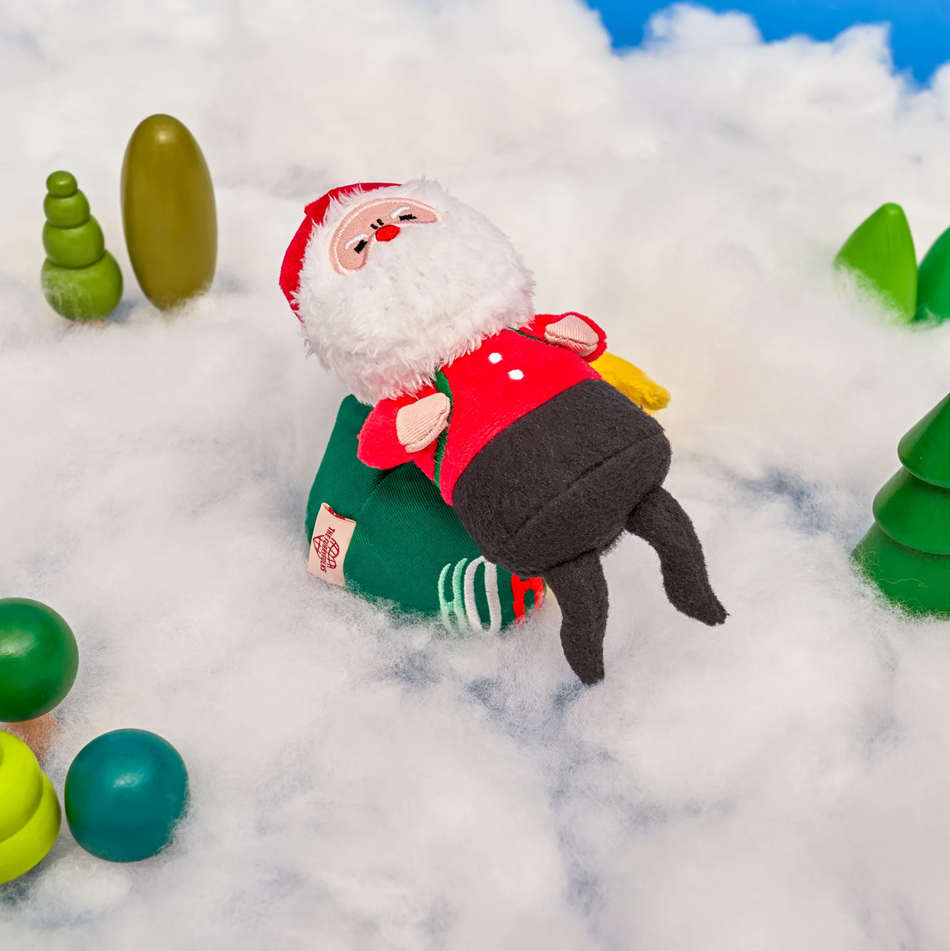 Squeaky Interactive Nosework Dog Toy, Santa Paws