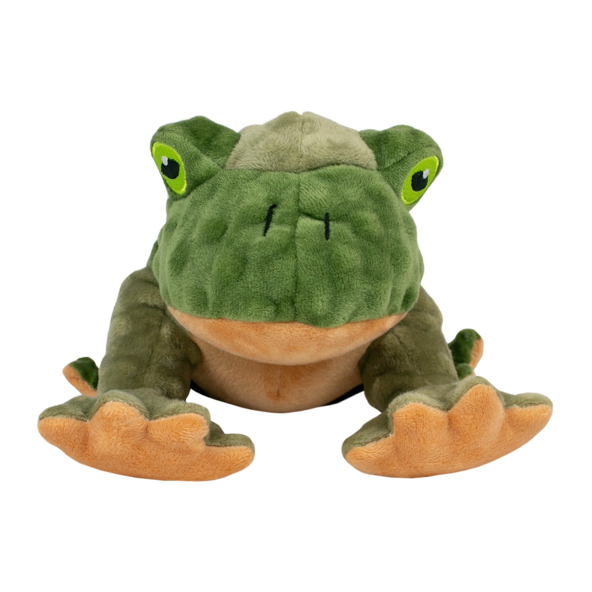 Green frog squeaky dog toy best sale