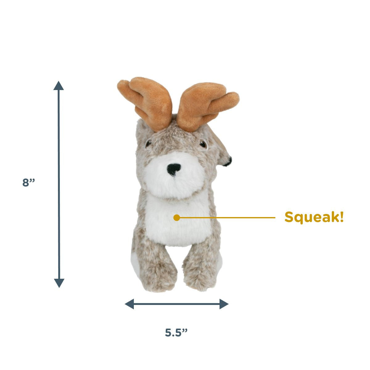 Squeaky Plush Dog Toy: Animated Jackalope