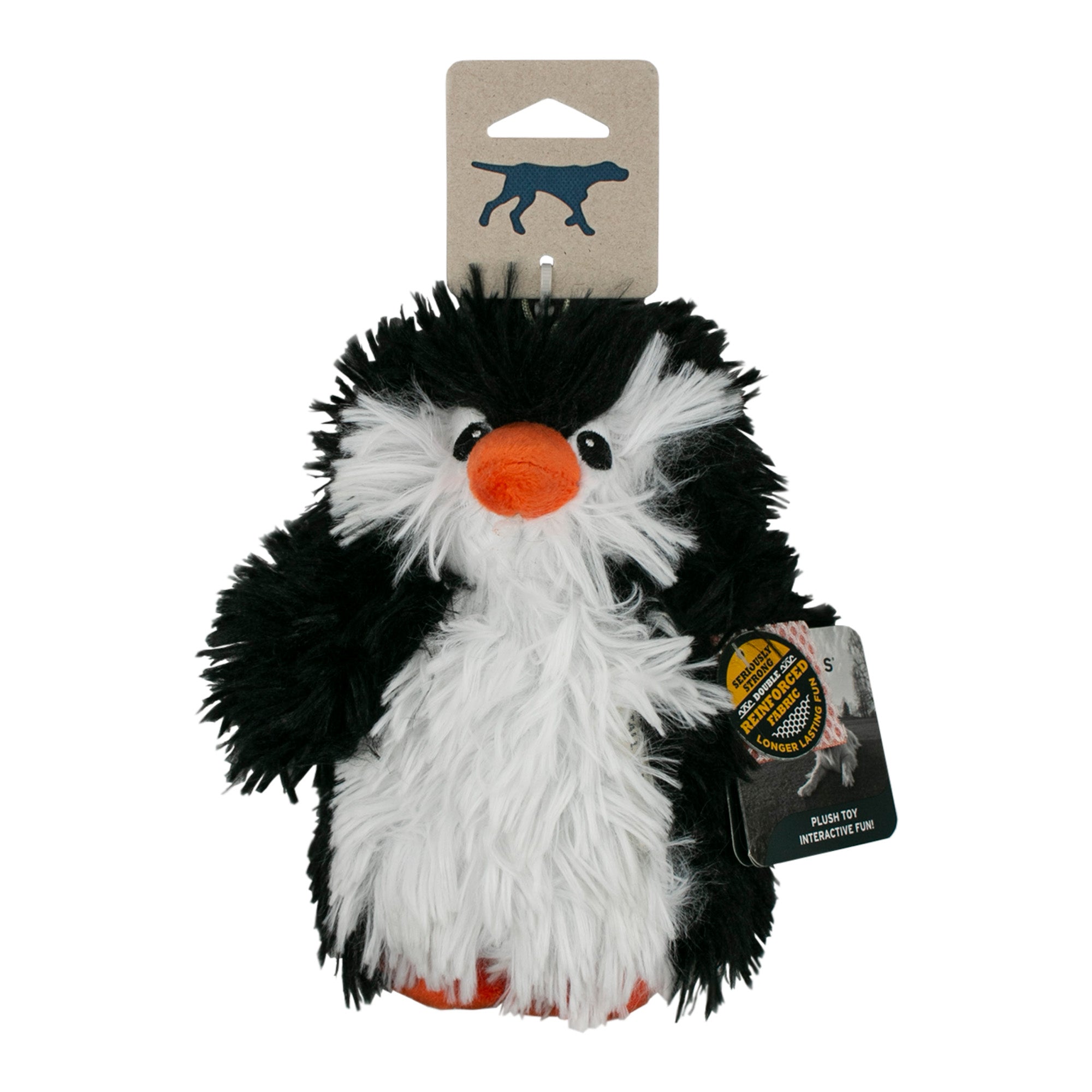 Squeaky Plush Dog Toy Penguin Pull Through Rope