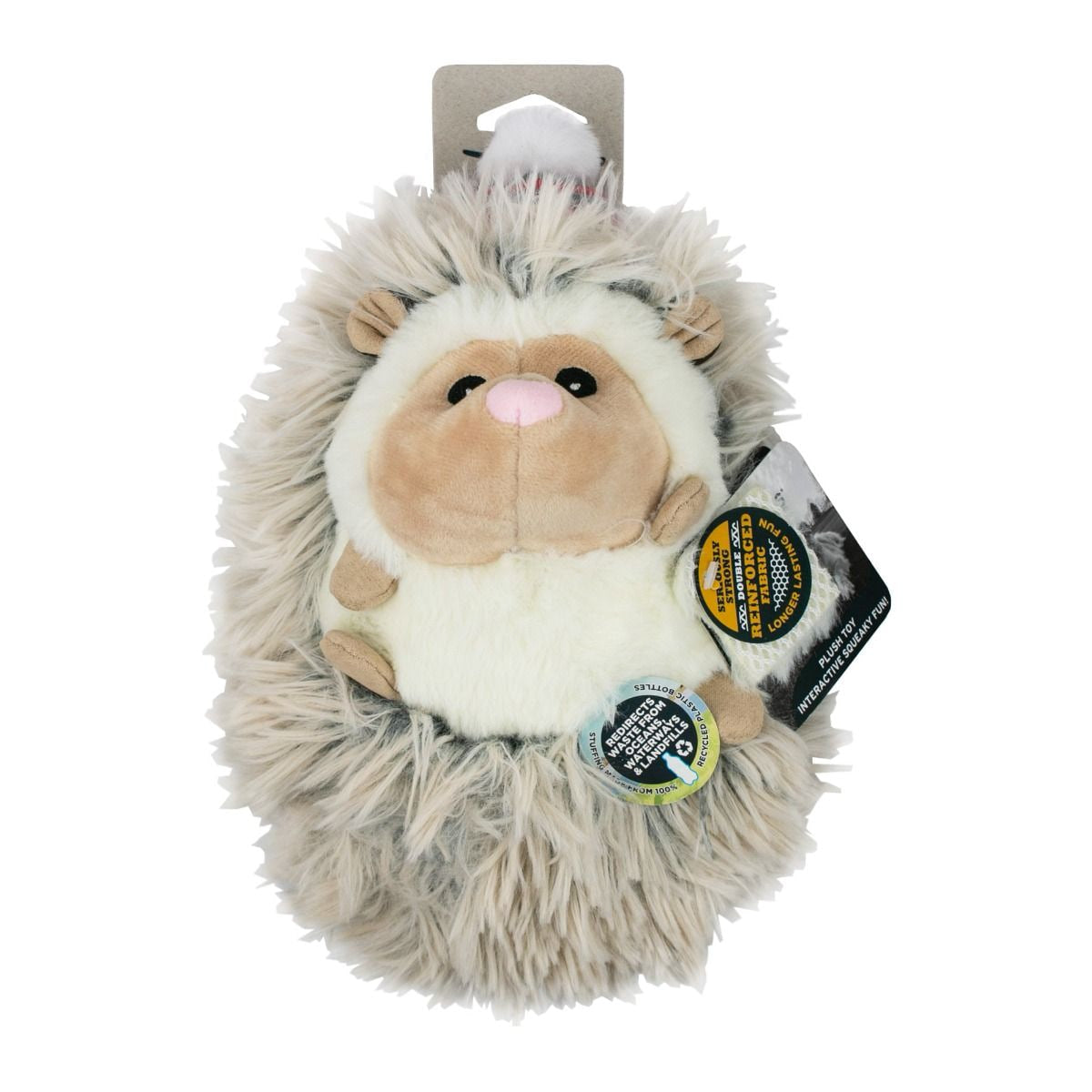Squeaky Plush Dog Toy: Real Feel Fluffy Holiday Hedgehog