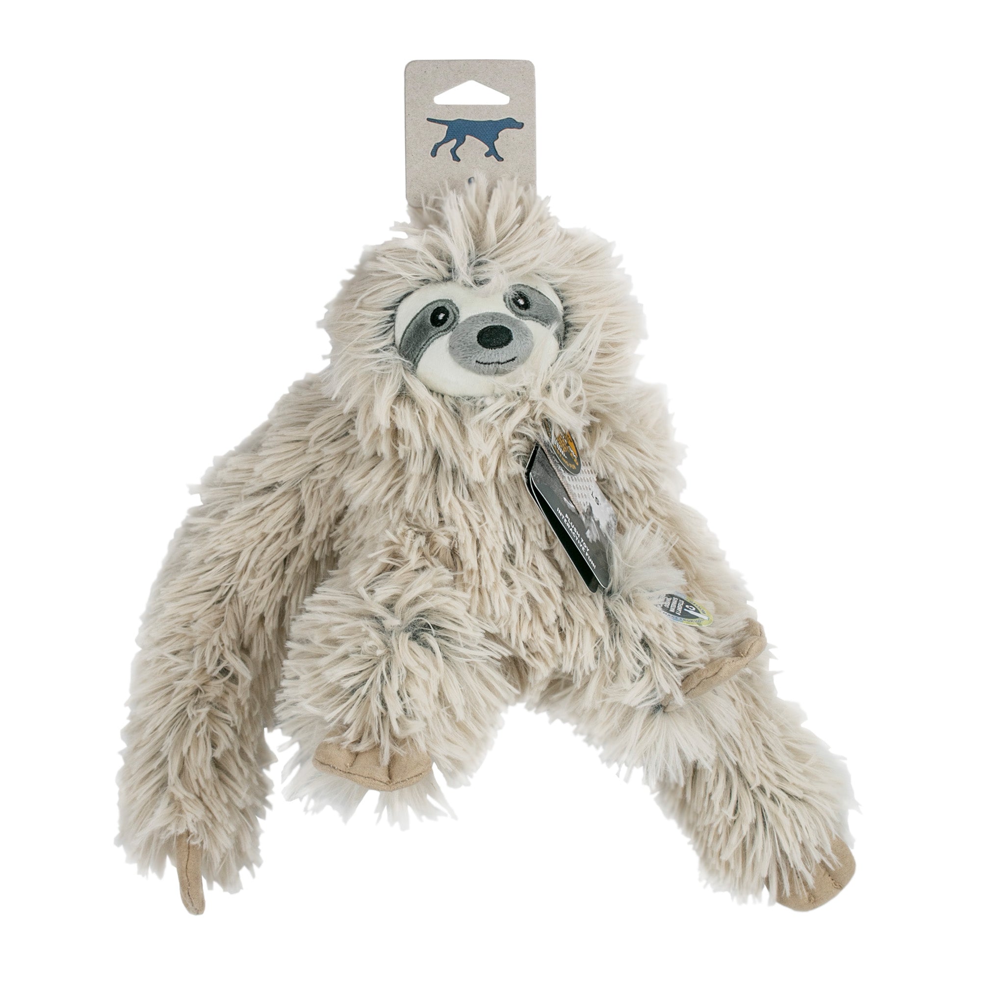Squeaky Plush Dog Toy: Sloth Rope Body