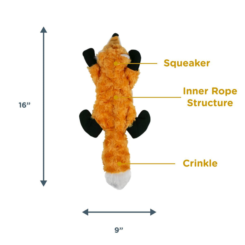 Squeaky Plush Dog Toy: Stuffless Fox