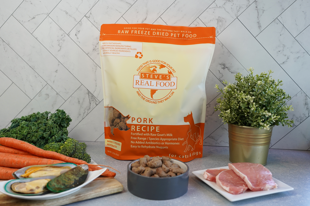 Steve's Real Food Freeze-Dried Raw Dog Food, Pork Recipe