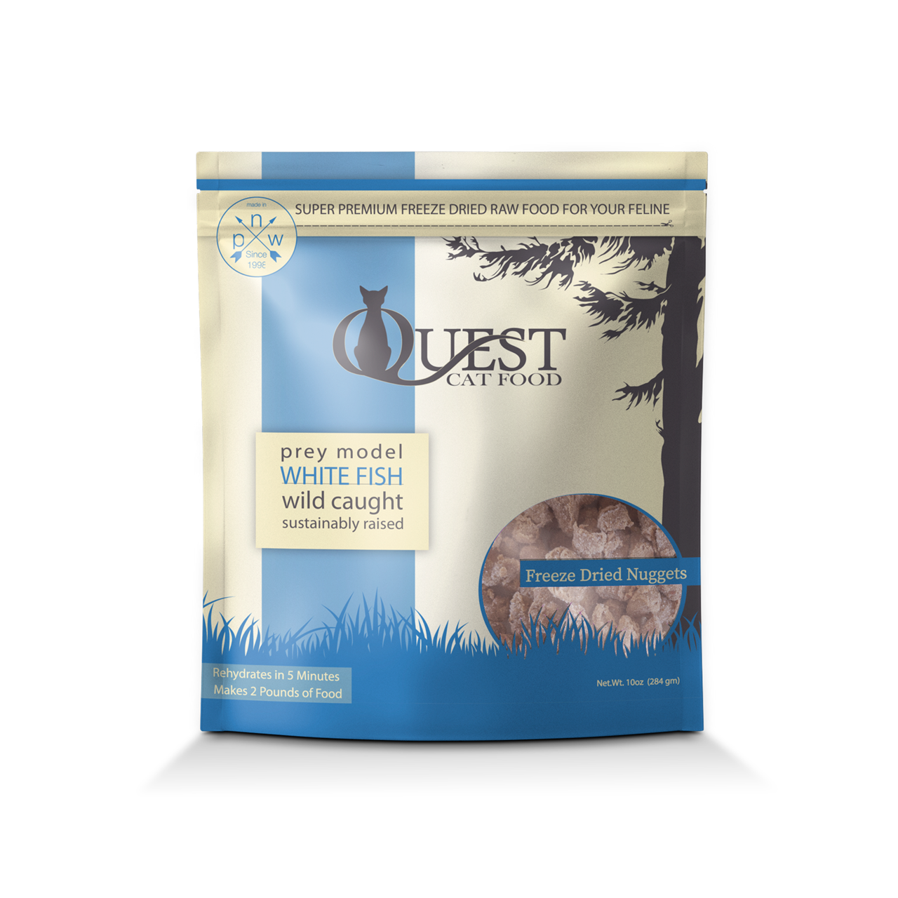 Steve's Real Food Quest Freeze-Dried Raw Cat Food, White Fish Recipe