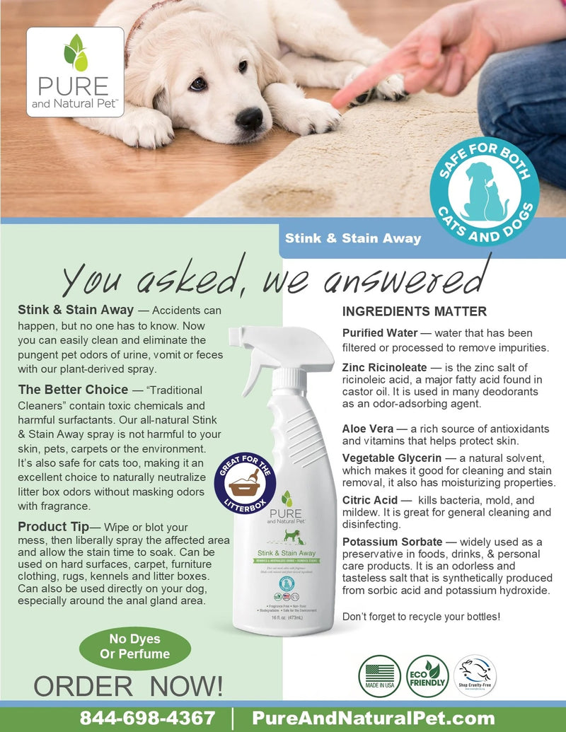 Pure and Natural Stink & Stain Away Spray