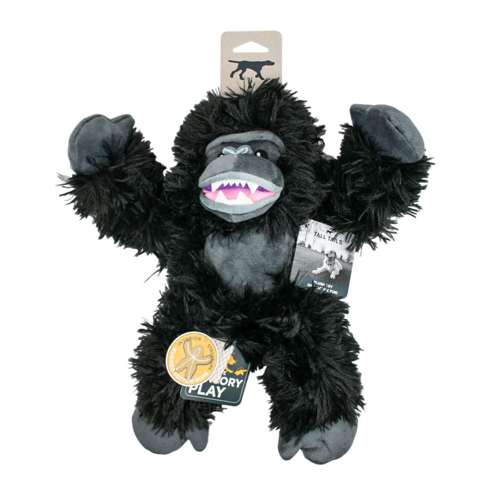 Squeaky Plush Dog Toy: Gorilla Rope Body