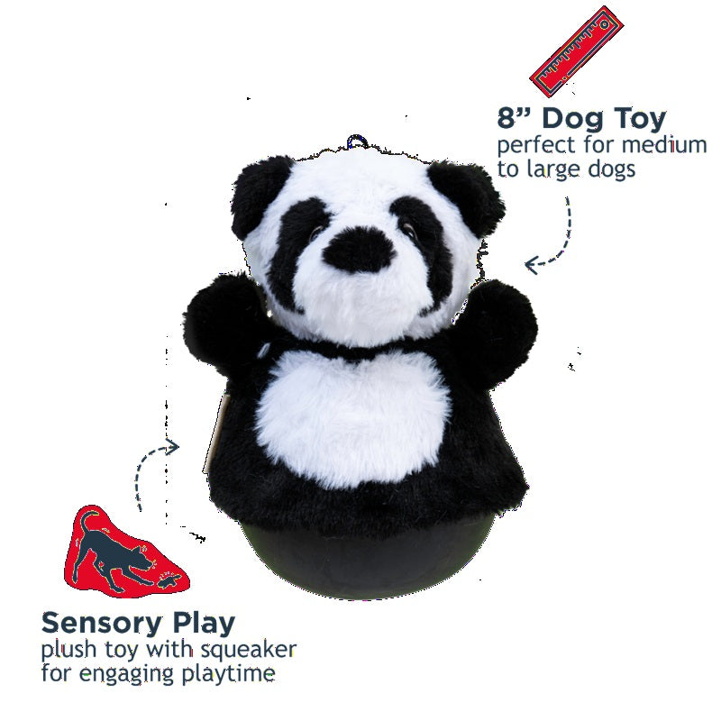 Tall Tails Roly Poly Panda | Squeaky Wobble Plush Dog Toy