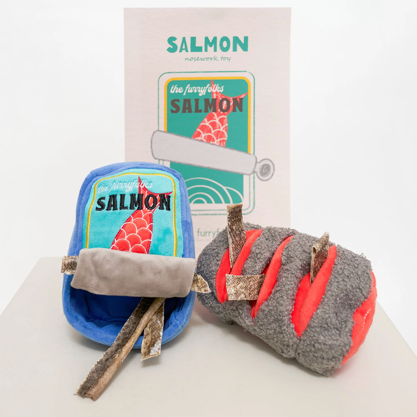 Squeaky Interactive Nosework Dog Toy, Tinned Salmon