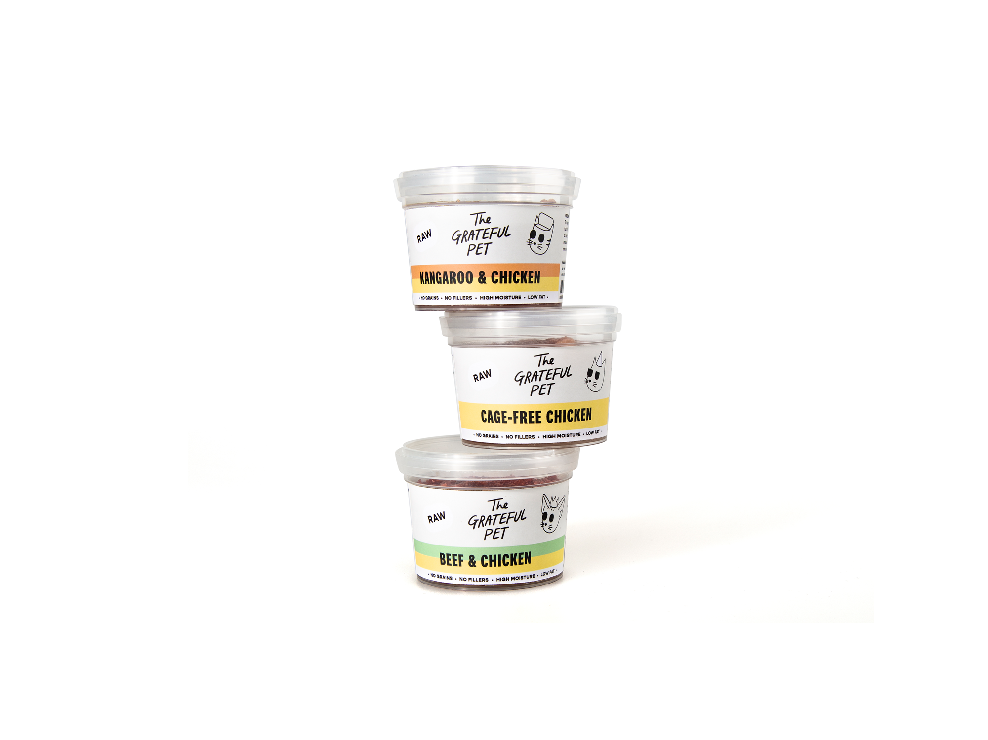 The Grateful Pet: Raw Food for Cats, 4 Tubs Mix & Match