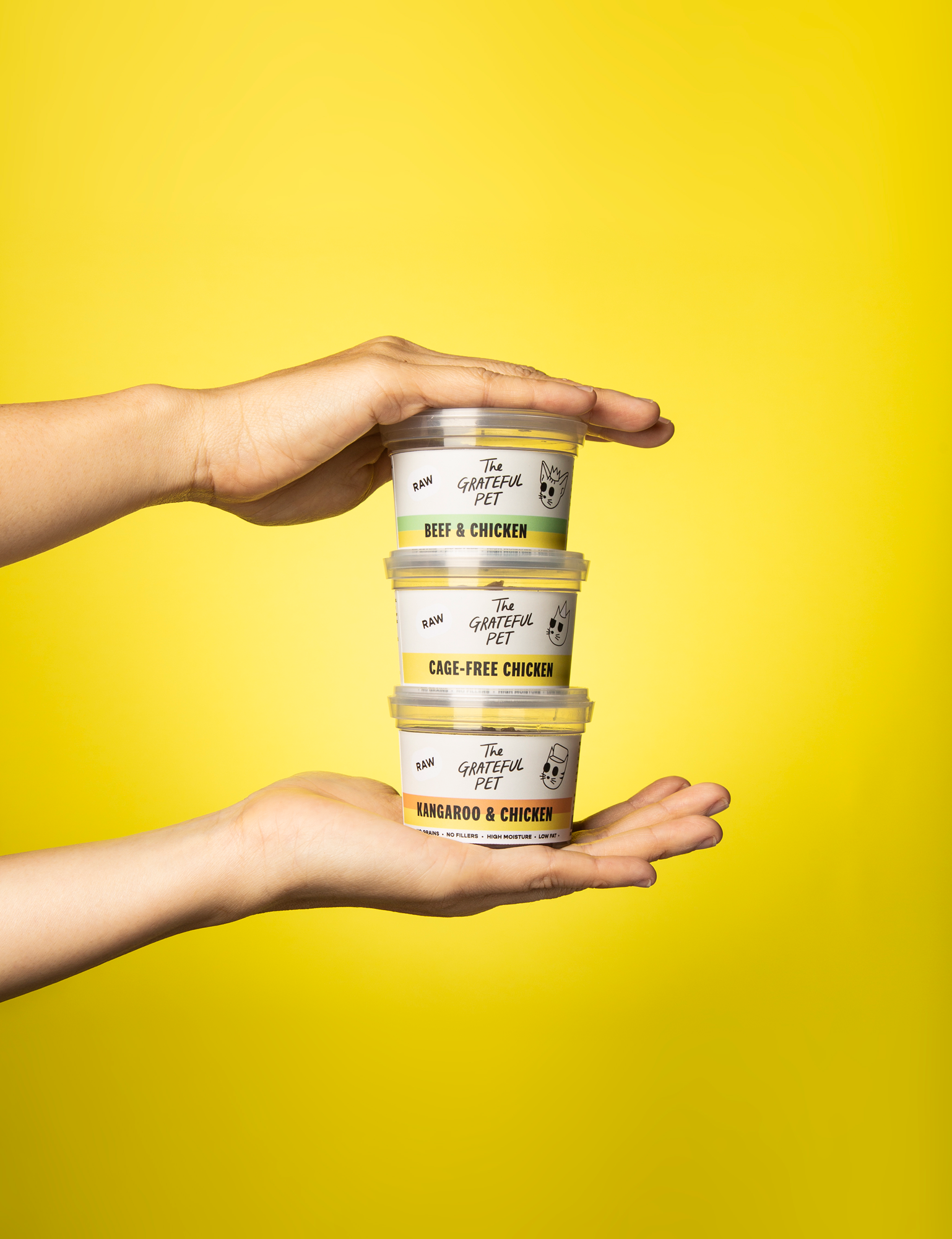 The Grateful Pet: Raw Food for Cats, 4 Tubs Mix & Match