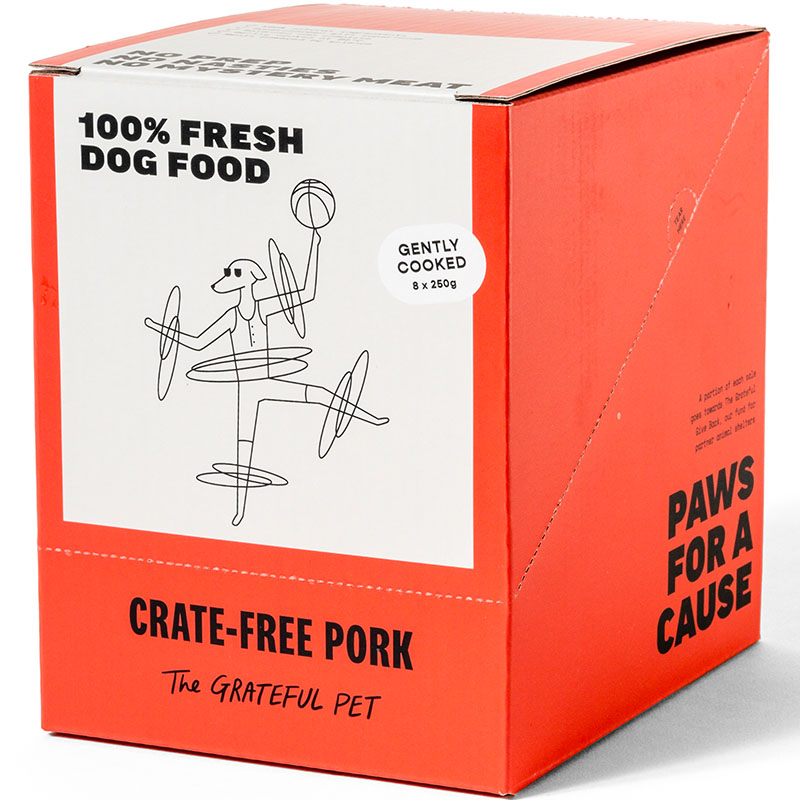 The Grateful Pet: Cooked Food for Dogs, Crate-free Pork