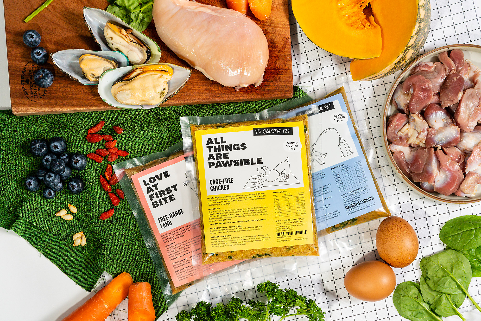The Grateful Pet: Raw and Cooked Food for Dogs, 4 Pouches Mix & Match