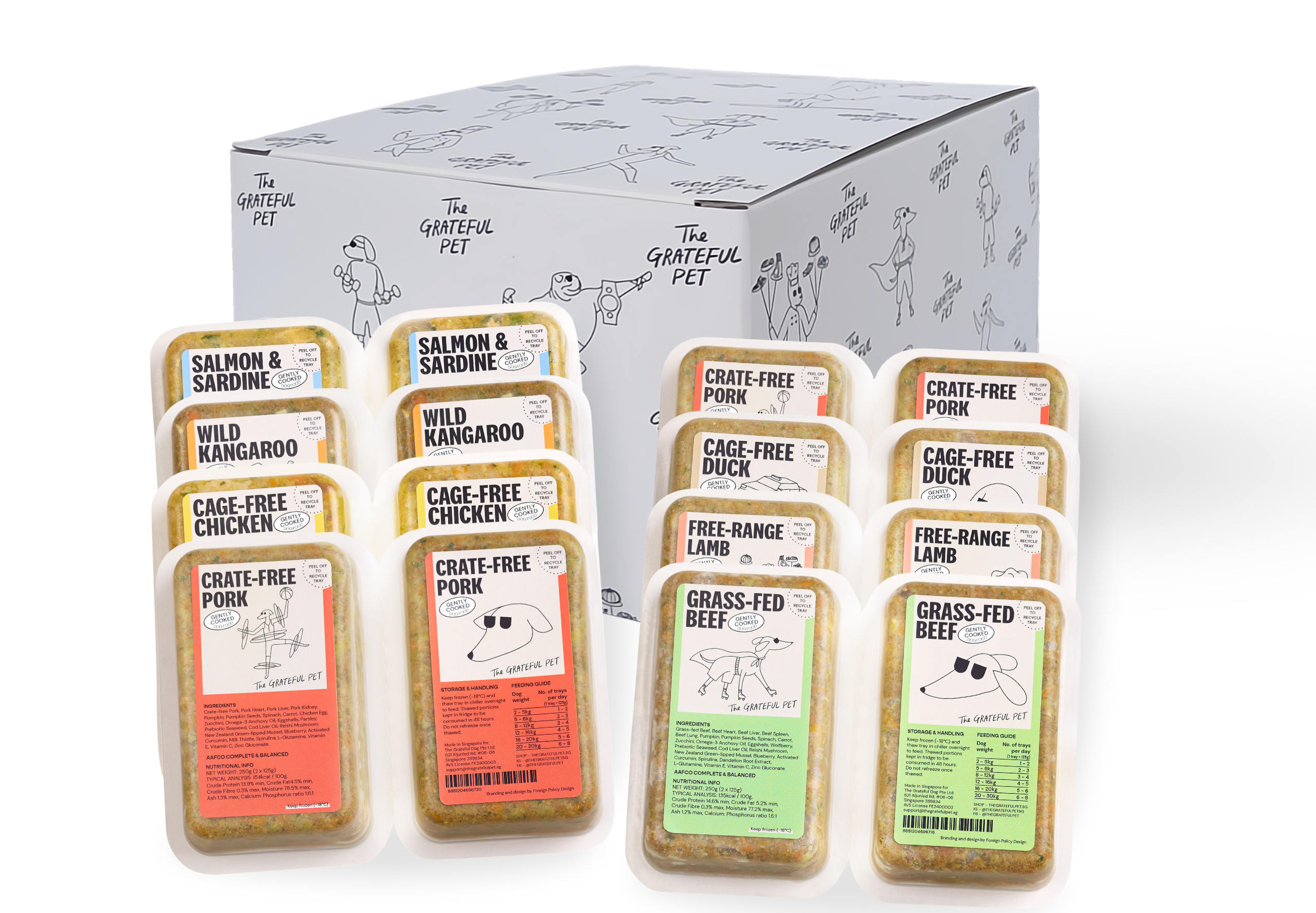 The Grateful Pet: Raw and Cooked Food for Dogs, 4-Pouch Dog Food Mix