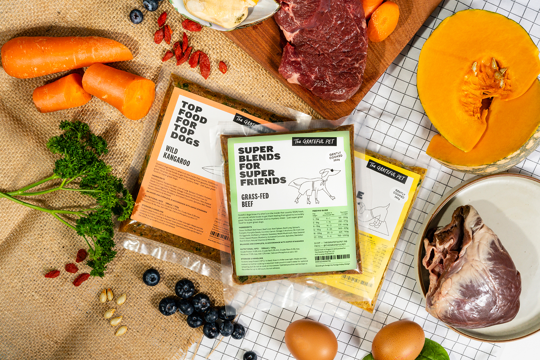 The Grateful Pet: Raw and Cooked Food for Dogs, 4 Pouches Mix & Match