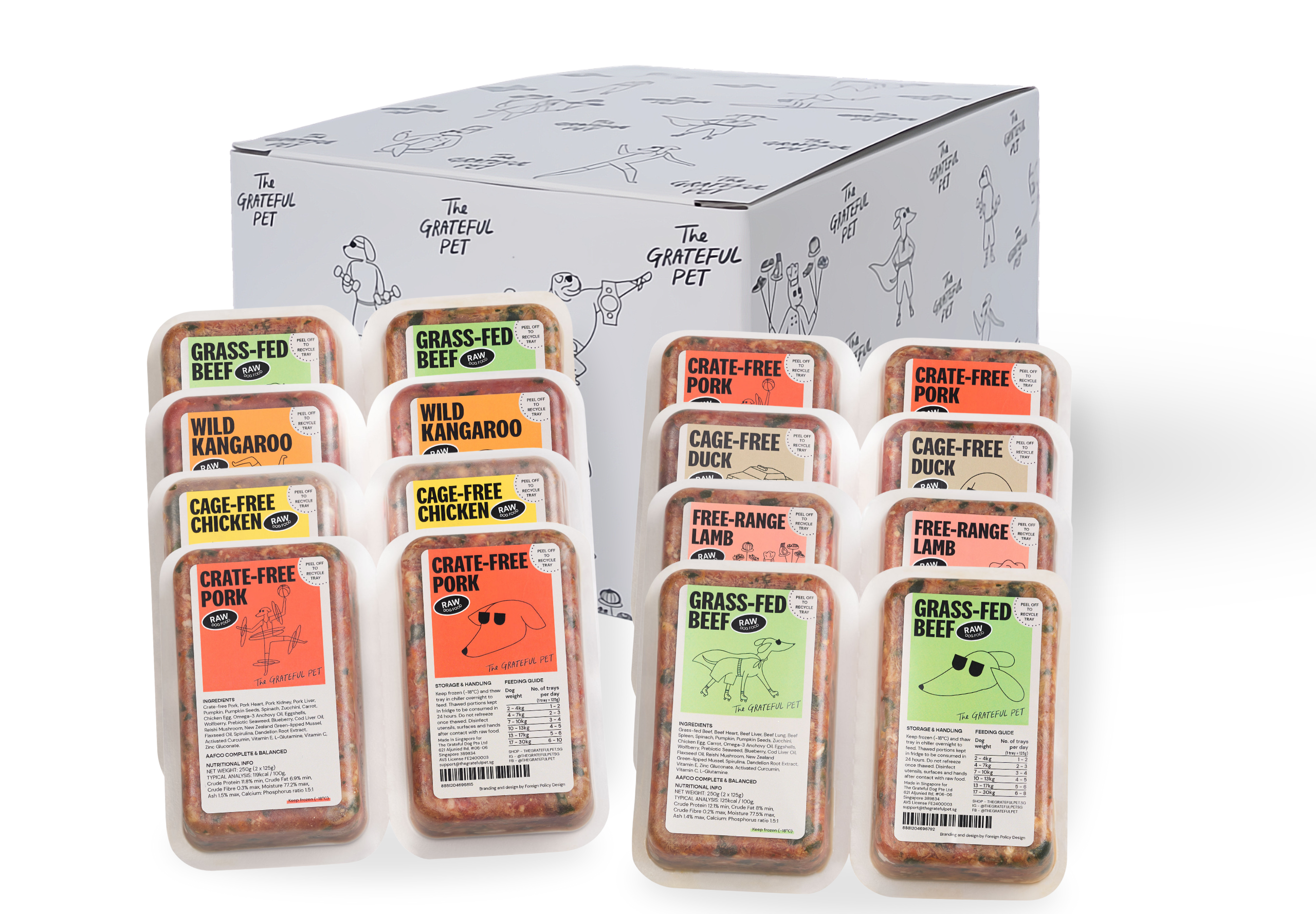 The Grateful Pet: Raw and Cooked Food for Dogs, 4-Pouch Dog Food Mix