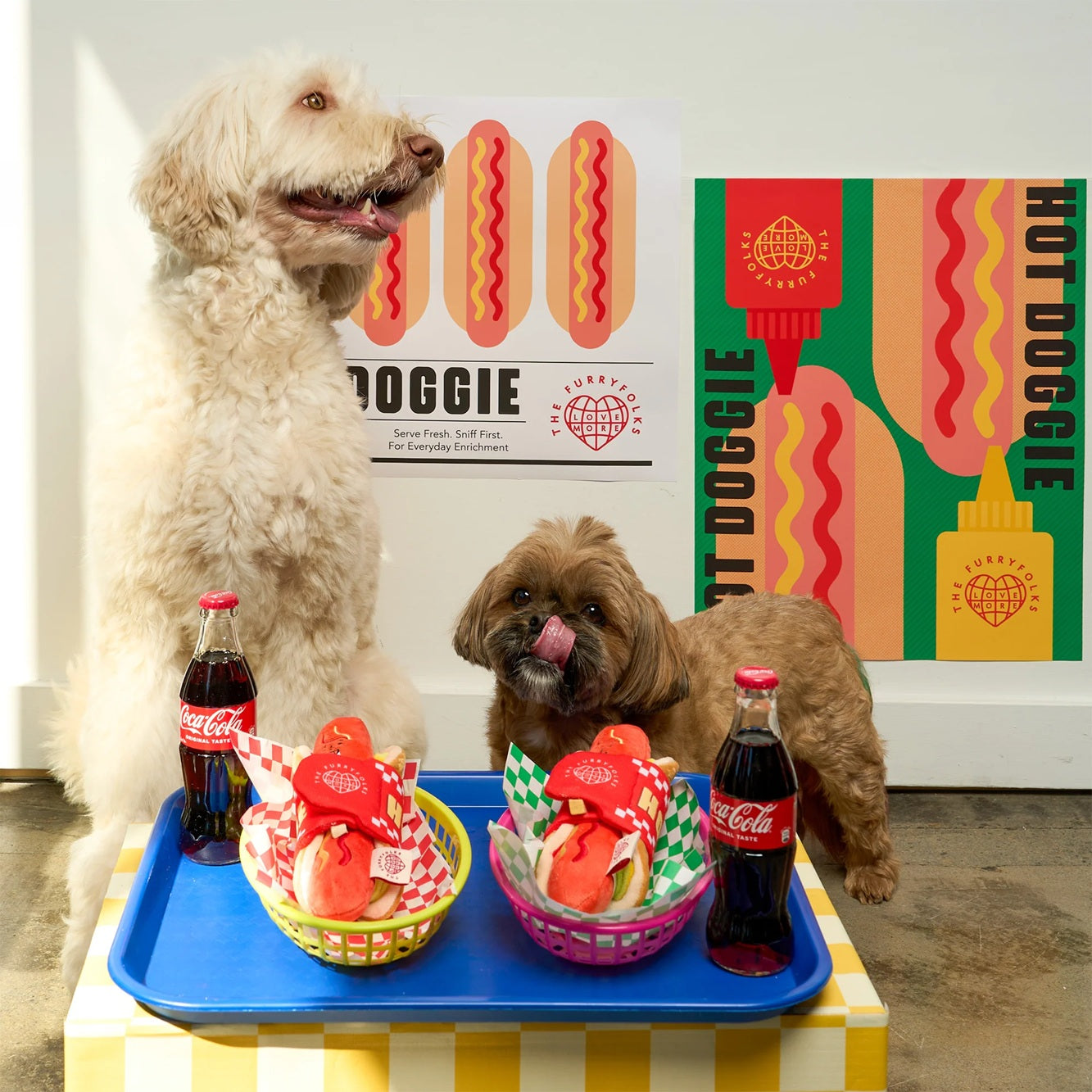 The Furryfolks Hot Doggie Dog Enrichment Toy | Squeaky Nosework Plush