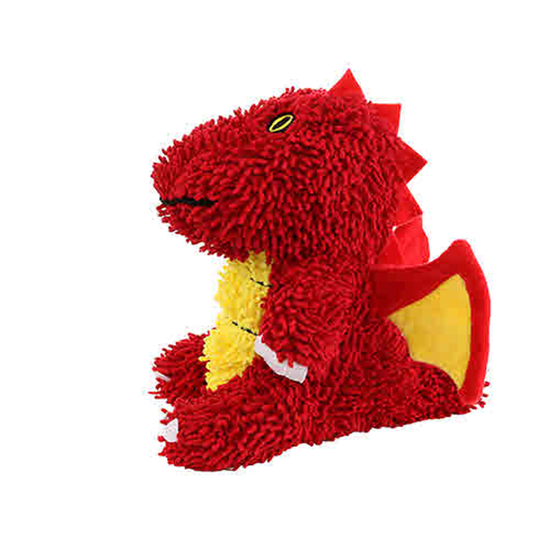 Mighty Microfibre Dog Squeaky Toy, Ball Dragon in Red